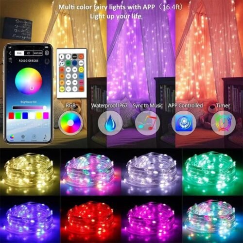 led 10 mètre rgb usb, bluetooth control + télécommande