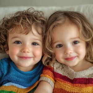 portrait of a perfect young child pair